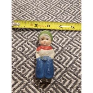 1930s JAPAN BISQUE LITTLE Boy,blue Pants, White Shirt, Dutch Boy. Frozen Charlie